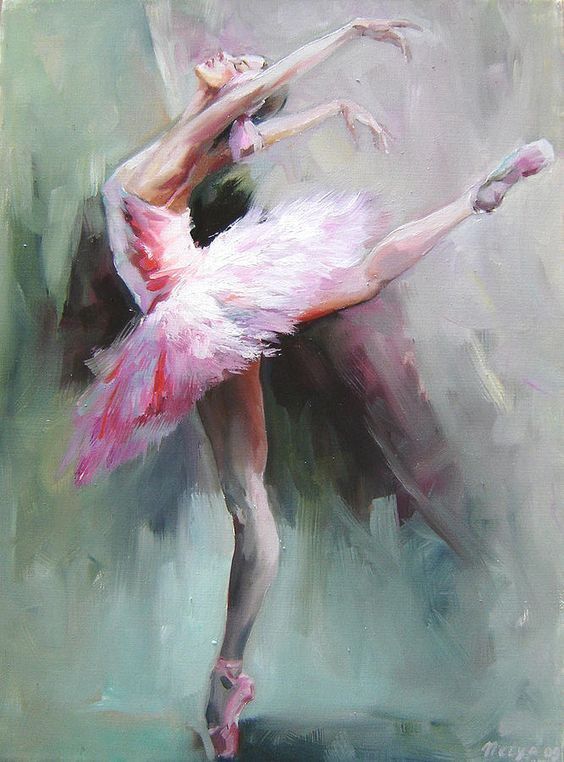 Abstract Ballet Oil Painting Hand-Painted Expressive Figure Canvas Wall Art for Modern Home Decor