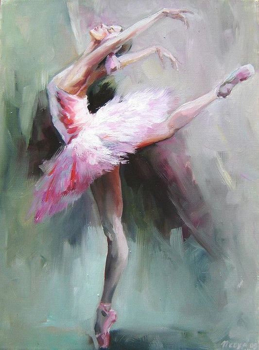 Abstract Ballet Oil Painting Hand-Painted Expressive Figure Canvas Wall Art for Modern Home Decor
