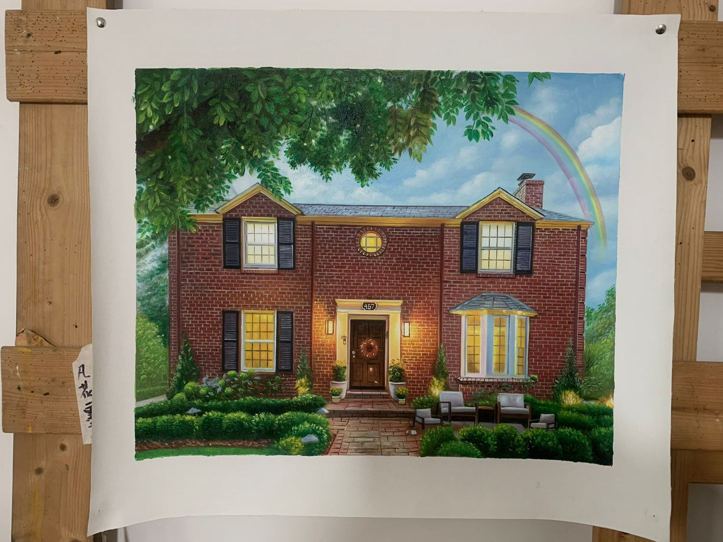 Custom Family Home Oil Painting  Realistic House Portrait Canvas Art